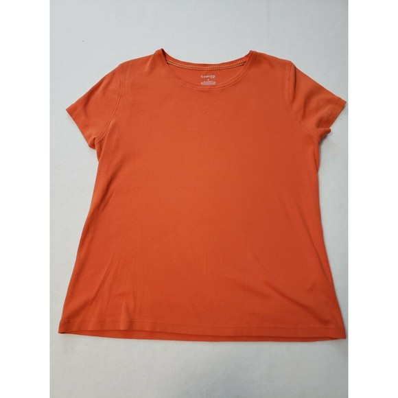 Women's St. John's Bay Med orange short sleeve t-shirt 100% soft cotton - Picture 1 of 5